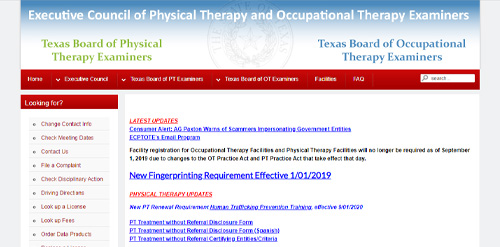 Executive Council of Physical Therapy and Occupational Therapy Examiners